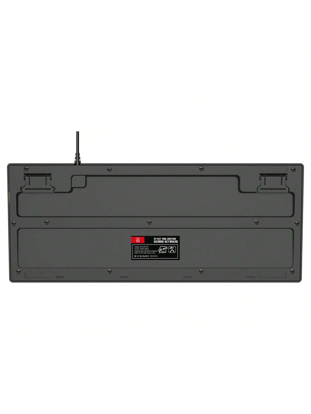 Snpurdiri Rgb Illuminated, Compact Gaming Keyboard, Usb Cable 87-Key Gaming Keyboard, Led Rainbow Backlit Keyboard, Membrane Keyboard, Suitable for Laptop, Pc Gaming, and Work Keyboard