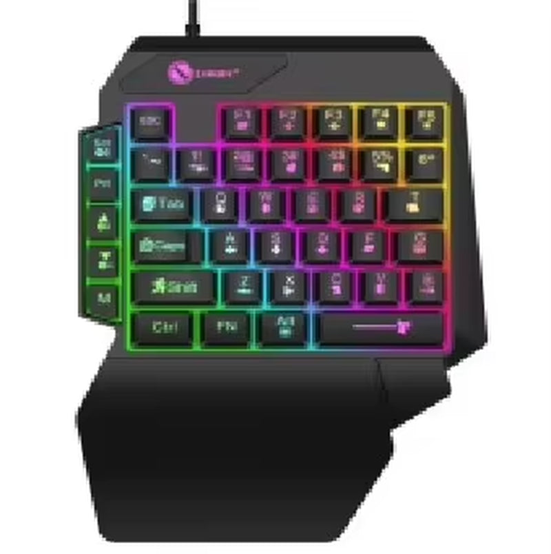 35Keys One Handedly Single Hand Mini Gaming Keyboard Usb Ultra-Slim Wired Backlight Keyboard for Laptop Desktop PC Smartphone